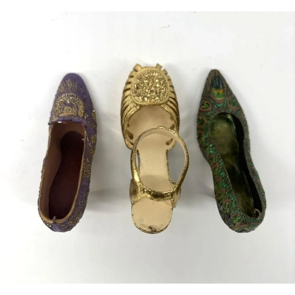 Lot Of 3 VTG MMA Metropolitan Museum Of Art Shoe Ornaments Miniature Heel Set